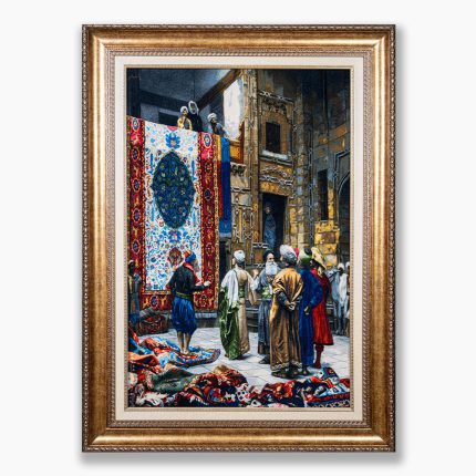 تابلو فرش دستبافت طرح بازار فرش کد 7412514