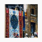 تابلو فرش دستبافت طرح بازار فرش کد 7412514 - Image 2