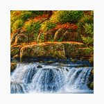 تابلو فرش دستبافت طرح منظره آسیاب آبشار کد 7412515 - Image 2