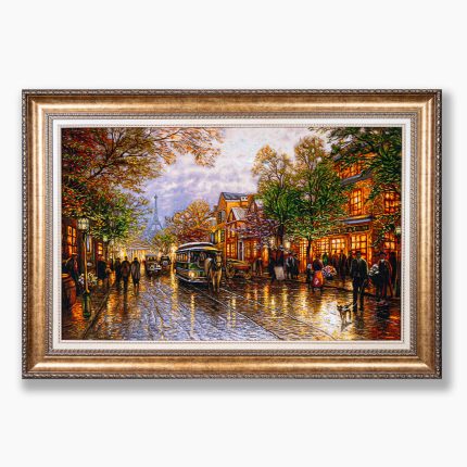 تابلو فرش دستبافت طرح منظره شانزلیزه کد 7412516