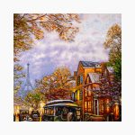 تابلو فرش دستبافت طرح منظره شانزلیزه کد 7412516 - Image 2