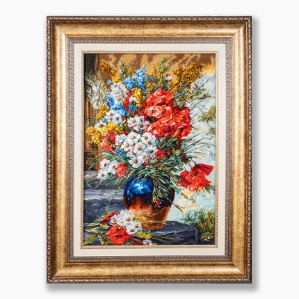 تابلو فرش دستبافت طرح گل پله کد 741281