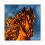 تابلو فرش دستبافت طرح اسب قهوه ای کد 741321 - Image 2