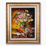 تابلو فرش دستبافت طرح گل رز کد 741282