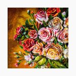 تابلو فرش دستبافت طرح گل رز کد 741282 - Image 2