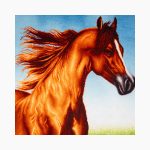 تابلو فرش دستبافت طرح اسب قهوه ای کد 741322 - Image 2