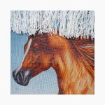 تابلو فرش دستبافت طرح اسب قهوه ای کد 741322 - Image 3
