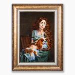 تابلو فرش دستبافت طرح دختر انتظار کد 741342