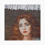 تابلو فرش دستبافت طرح دختر انتظار کد 741342 - Image 3