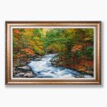 تابلو فرش دستبافت طرح رودخانه جنگلی کد 7412616