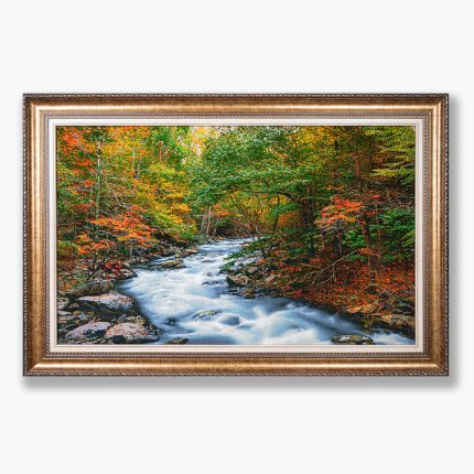 تابلو فرش دستبافت طرح رودخانه جنگلی کد 7412616