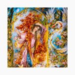 تابلو فرش دستبافت طرح راز کد 741376 - Image 2