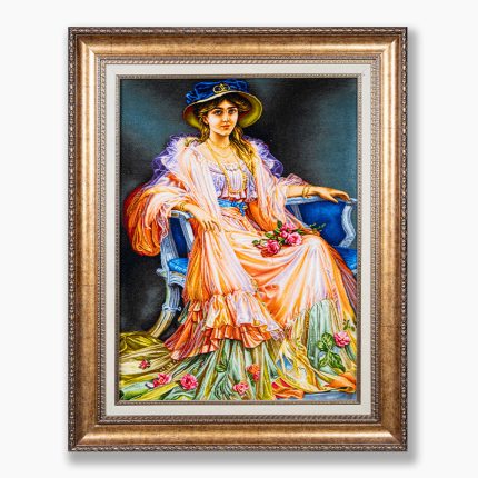 تابلو فرش دستبافت طرح دختر اشرافی کد 741344