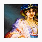 تابلو فرش دستبافت طرح دختر اشرافی کد 741344 - Image 2