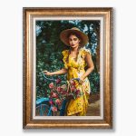 تابلو فرش دستبافت طرح دختر گل فروش کد 741346