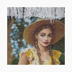 تابلو فرش دستبافت طرح دختر گل فروش کد 741346 - Image 3