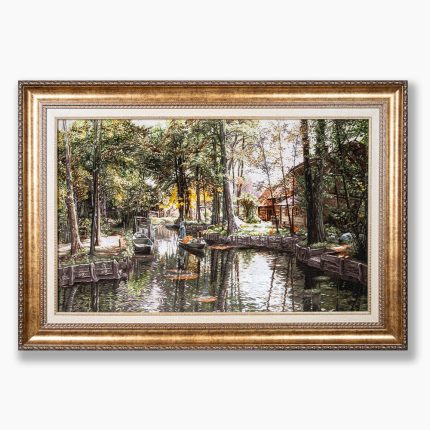 تابلو فرش دستبافت طرح مرداب کد 7412617