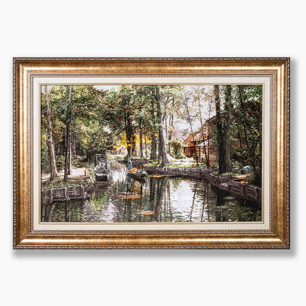 175 تابلو فرش دستبافت طرح مرداب کد 7412617 - Image 1