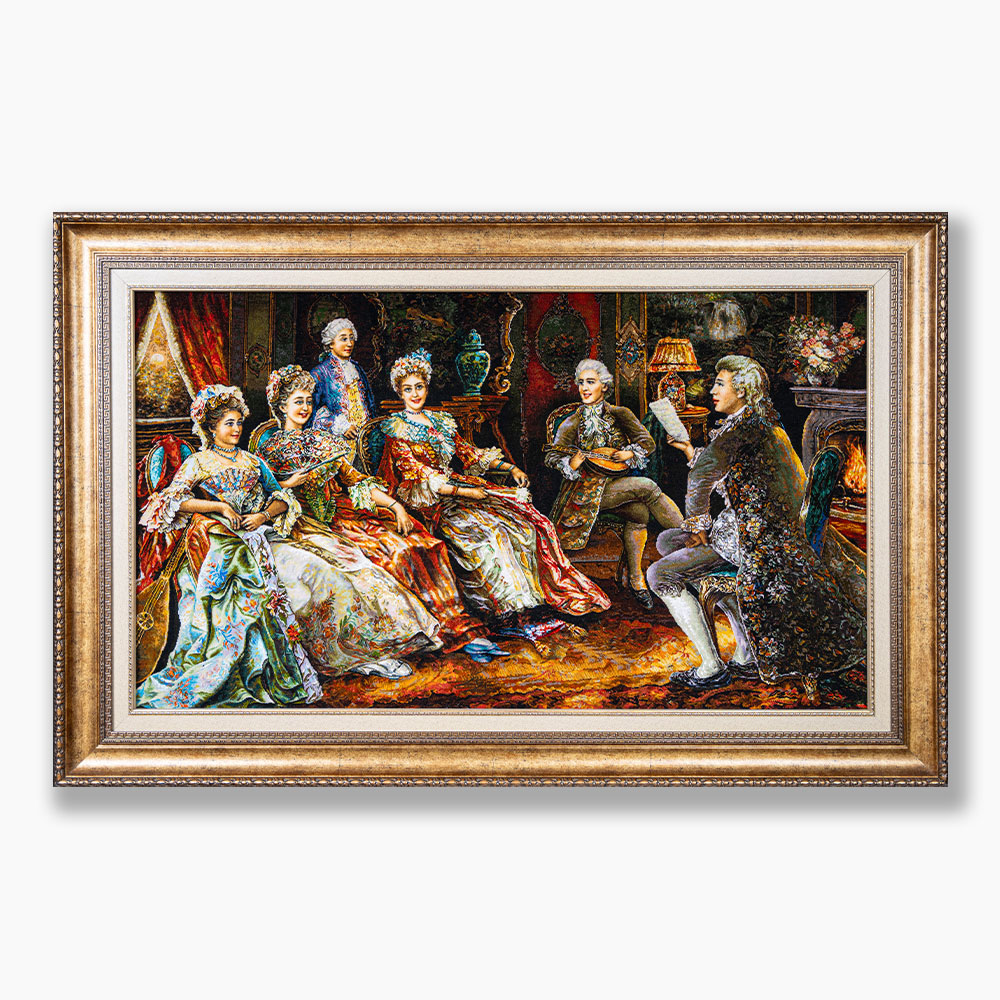 193 تابلو فرش دستبافت طرح شب شعر کد 741334 - Image 1