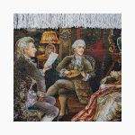 تابلو فرش دستبافت طرح شب شعر کد 741334 - Image 3