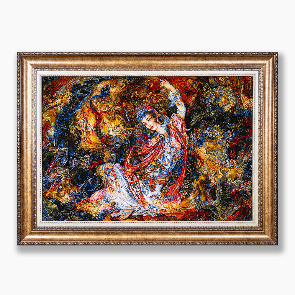 199 تابلو فرش دستبافت طرح سروش عالم غیب کد 7413713 - Image 1