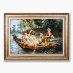 تابلو فرش دستبافت طرح قایق عشق کد 741335