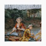 تابلو فرش دستبافت طرح قایق عشق کد 741335 - Image 3