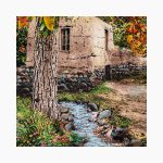 تابلو فرش دستبافت طرح منظره کوچه باغ کد 7412552 - Image 2