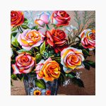 تابلو فرش دستبافت طرح گل رز کد 741272 - Image 2