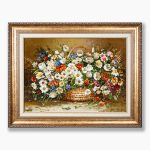 تابلو فرش دستبافت طرح گل ملیسا کد 741274