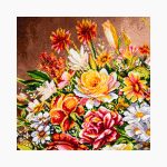 تابلو فرش دستبافت طرح گل ترمه کد 741277 - Image 2