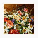 تابلو فرش دستبافت طرح گل سید ملیسا کد 741279 - Image 2