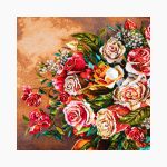 تابلو فرش دستبافت طرح گل رز کد 7412710 - Image 2