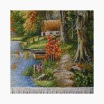 تابلو فرش دستبافت طرح منظره دو کلبه کد 7412611 - Image 2