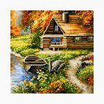 تابلو فرش دستبافت طرح منظره دو کلبه کد 7412611 - Image 3