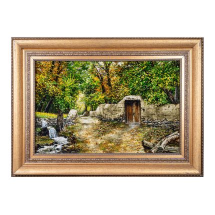 تابلو فرش دستبافت طرح منظره کوچه باغ کد 741254