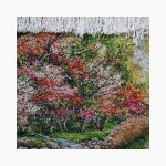 تابلو فرش دستبافت طرح منظره کوچه باغ بهار کد 741257 - Image 3