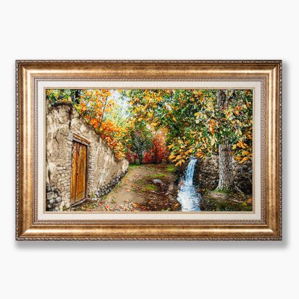 تابلو فرش دستبافت طرح منظره کوچه باغ کد 741259