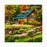 تابلو فرش دستبافت طرح منظره برکه قو کد 741266 - Image 2