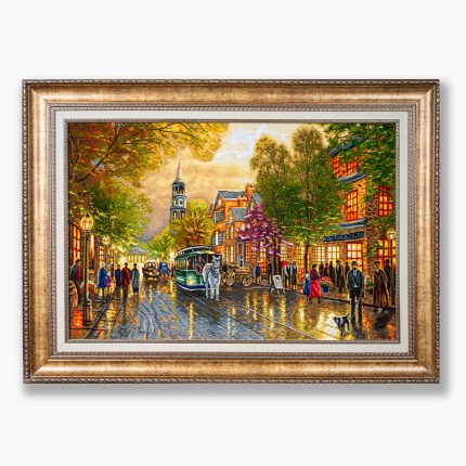 تابلو فرش دستبافت طرح منظره خیابان شانزلیزه کد 741267