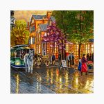 تابلو فرش دستبافت طرح منظره خیابان شانزلیزه کد 741267 - Image 2