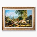 تابلو فرش دستبافت طرح منظره دهکده اسپانیا کد 741268