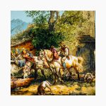 تابلو فرش دستبافت طرح منظره دهکده اسپانیا کد 741268 - Image 2