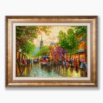 تابلو فرش دستبافت طرح منظره خیابان شانزلیزه کد 741269