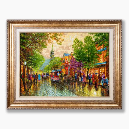 تابلو فرش دستبافت طرح منظره خیابان شانزلیزه کد 741269