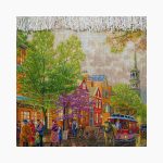 تابلو فرش دستبافت طرح منظره خیابان شانزلیزه کد 741269 - Image 3
