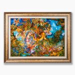 تابلو فرش دستبافت طرح دایره هستی کد 741373