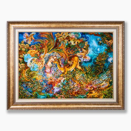 تابلو فرش دستبافت طرح دایره هستی کد 741373