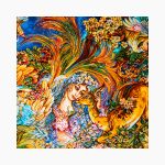 تابلو فرش دستبافت طرح دایره هستی کد 741373 - Image 2