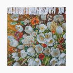 تابلو فرش دستبافت طرح گل لاله گلدان مسی کد 7412511 - Image 3